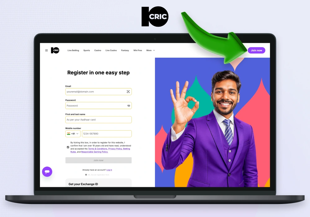 Registration at 10CRIC India gives you access to all of the platform's features